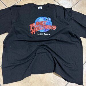 90s planet Hollywood Lake Tahoe Black t shirt Size XXL